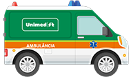 Ilustração de ambulância da Unimed