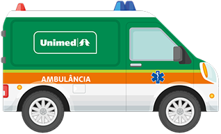 Ilustração de ambulância da Unimed