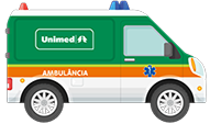 Ilustração de ambulância da Unimed