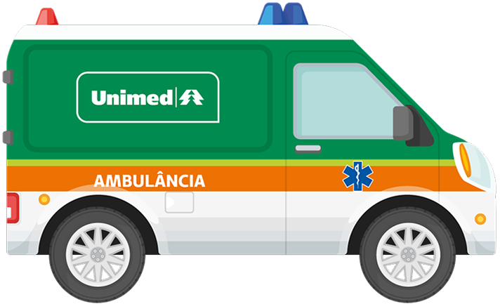 Ilustração de ambulânci da Unimed